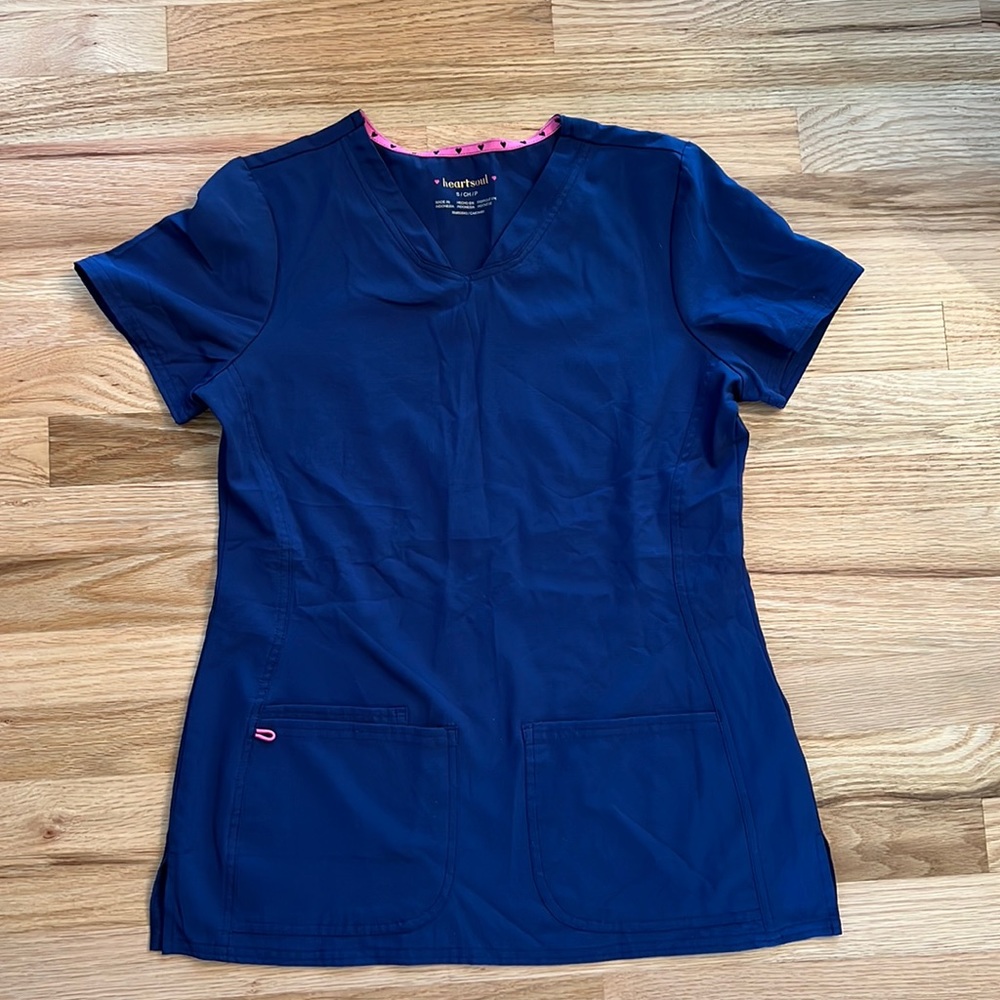Heartsoul navy scrub top